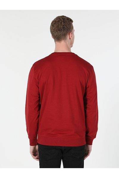 Colin's Men's Red Regular Fit Printed Sweatshirt - Cl 1060123