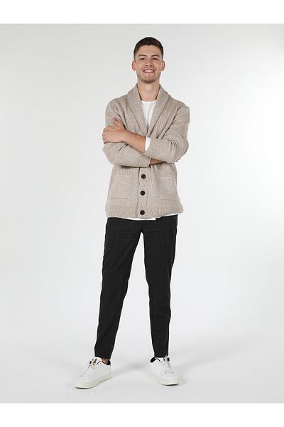 Colin's Men's Slim Fit Brown Cardigan - Buttoned, Cl 1059692