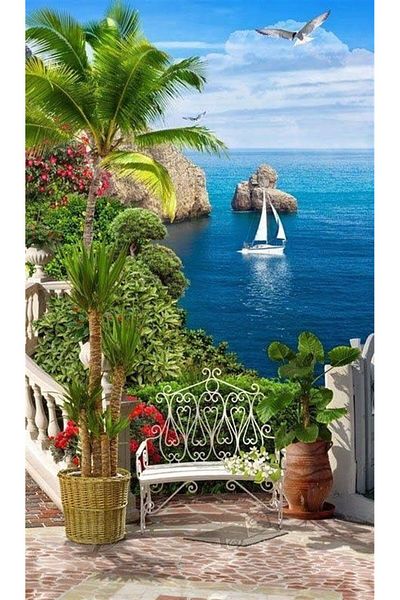 MARCEL SANAT Sea Landscape Diamond Mosaic Painting 41x69cm