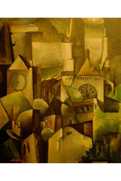 MARCEL SANAT Albert Gleizes (1881-1953)- The Cathedral Of Chartres,1912 Diamond Mosaic Painting 48x58 Cm