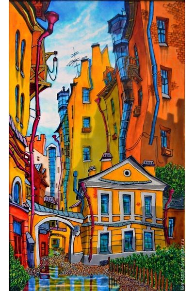 MARCEL SANAT Colorful Trapezoid Houses Diamond Mosaic Painting 36x60 Cm