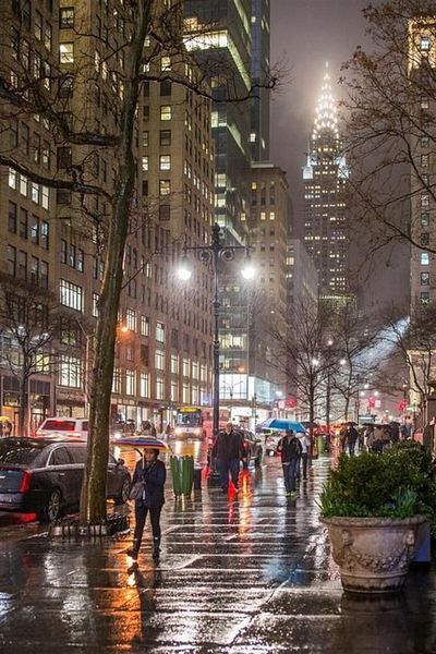 MARCEL SANAT Rain And Manhattan Nyc Diamond Mosaic Painting 46x69 Cm