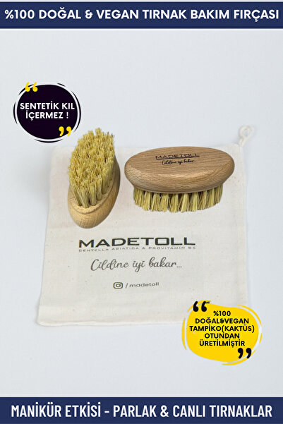 Madetoll %100 Doğal & Vegan Manikür-Tırnak Bakım Fırçası (SAKLAMA KESESİ HEDİ...