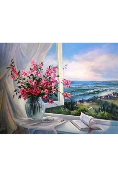MARCEL SANAT Sea Flower And Book Diamond Mosaic Painting 66x51cm