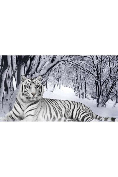 MARCEL SANAT Noble And White Tiger Diamond Mosaic Painting 90x50cm