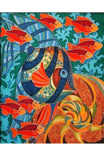 Marcel Kristal Tablo Μοτίβο ψαριού Marcel Art Diamond Μωσαϊκό Πίνακας 51x64cm