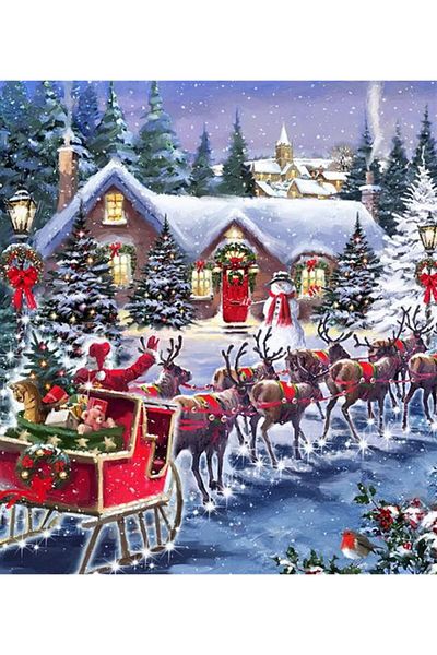 MARCEL SANAT Santa Claus is Coming Marcel Art Diamond Mosaic Painting 56x64cm