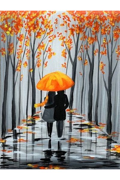 Marcel Kristal Tablo Pair Marcel Art Diamond Mosaic Painting Under Umbrella 43x56cm