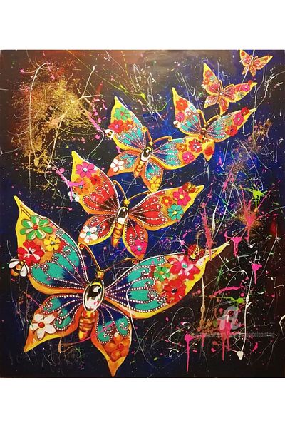 MARCEL SANAT Colorful Butterflies Diamond Mosaic Painting 40x50cm