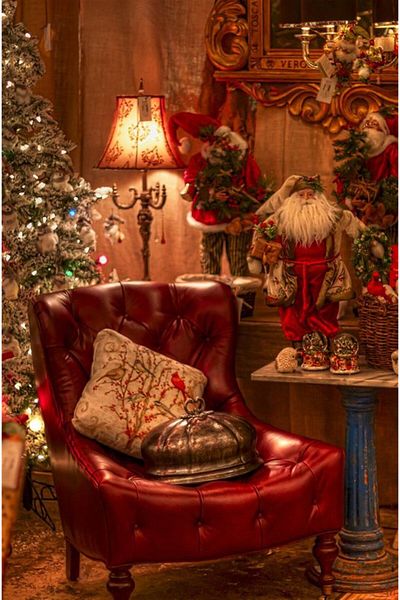 Marcel Kristal Tablo Christmas And Red Armchair Marcel Art Diamond Mosaic Painting 41x61cm