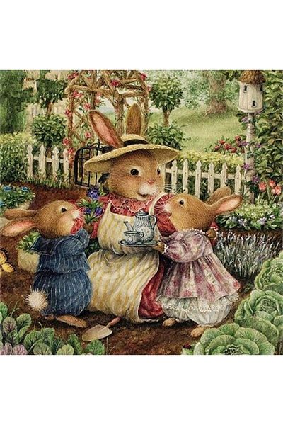 MARCEL SANAT Rabbit Family Diamond Mosaic Painting 50x50 Cm