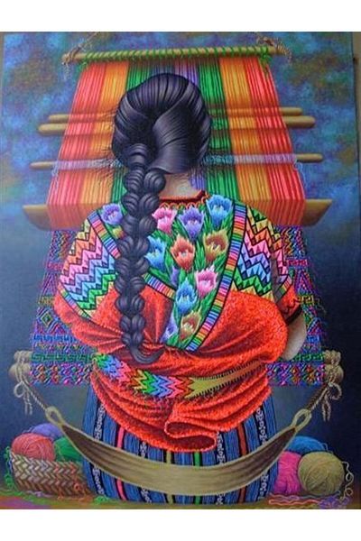 Marcel Kristal Tablo Kelim Woven Girl Marcel Art Diamond Mosaic Painting 46x61cm
