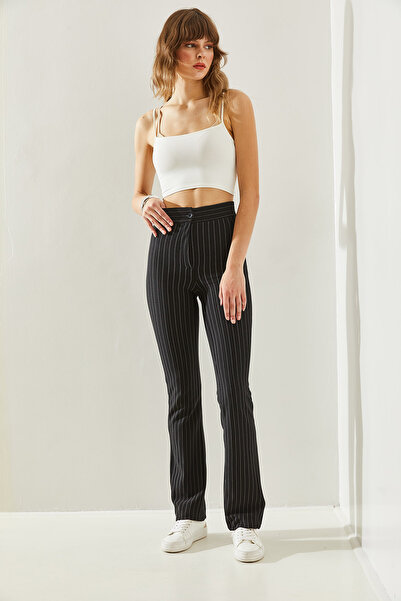 Bianco Lucci Kadın Çizgili Palazzo Pantolon 60251231