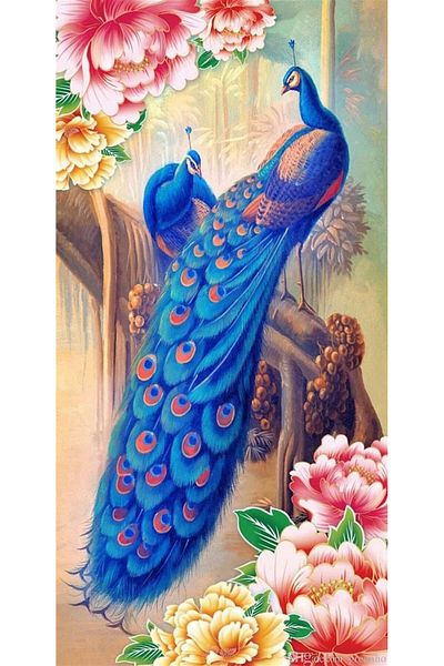 MARCEL SANAT Peacock Diamond Mosaic Painting 36x71cm