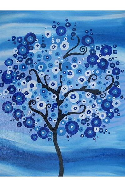 Marcel Kristal Tablo Δέντρο της Ζωής με χάντρες Evil Eye 45x61 εκ
