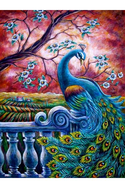 MARCEL SANAT Peacock Diamond Mosaic Painting 43x58 cm