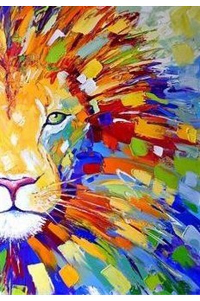 Marcel Kristal Tablo Πολύχρωμο Μωσαϊκό Ζωγραφικής Lion Marcel Art Diamond 46x66cm