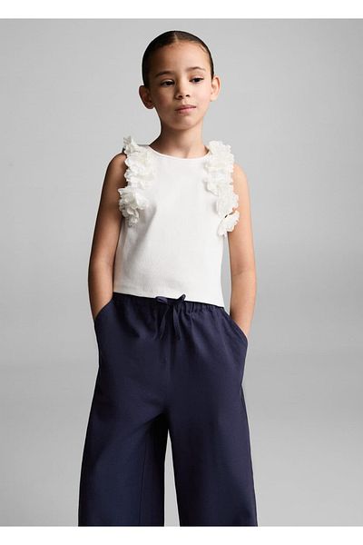 MANGO Kids Pantaloni albastru închis pentru copii