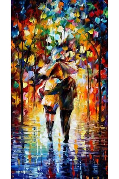 MARCEL SANAT Leonid Afremov Midnight Walk with Love Diamond Mosaic Painting 30x56 cm