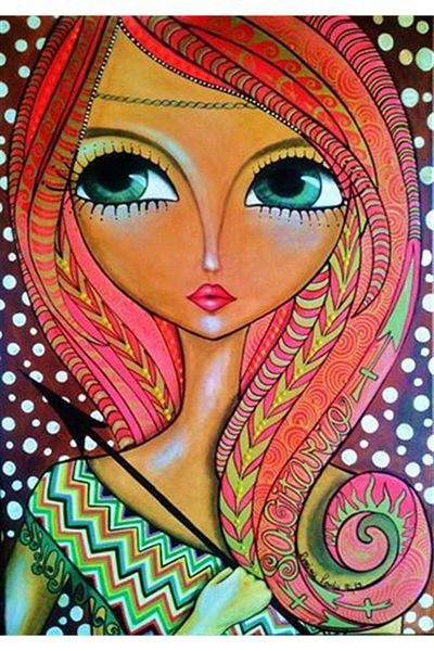Marcel Kristal Tablo Red Haired Girl Diamond Mosaic Painting 41x58cm