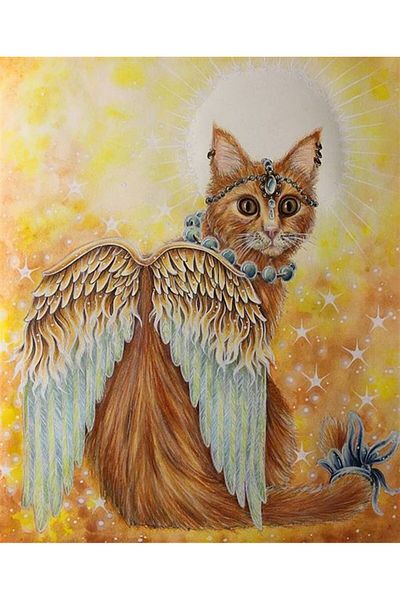 MARCEL SANAT Fancy Cat with Wings Marcel Art Diamond Mosaic Painting 53x66cm