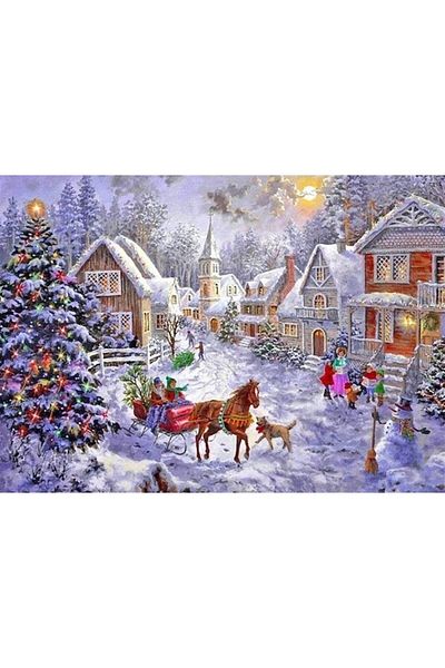 Marcel Kristal Tablo Christmas Happiness Marcel Art Diamond Mosaic Painting 74x53cm
