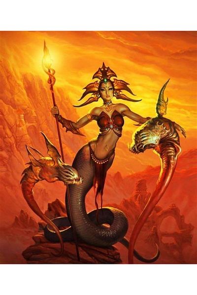Marcel Kristal Tablo Underground Kingdom Snake Woman Marcel Art Diamond Mosaic Painting 58x69cm
