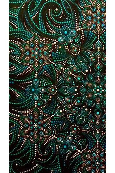Marcel Kristal Tablo Green Mandala Pattern Marcel Art Diamond Mosaic Painting 41x74cm