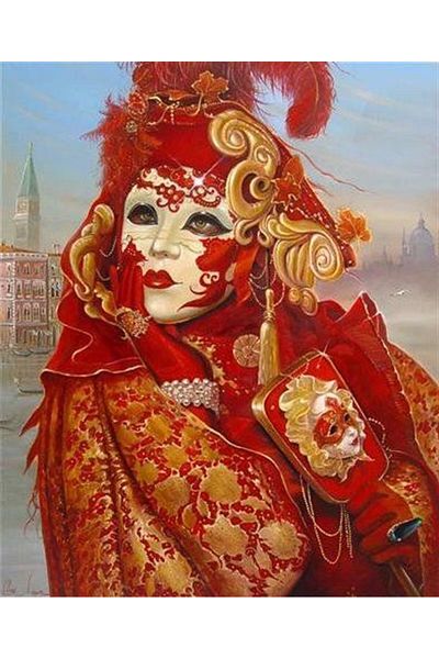 Marcel Kristal Tablo Masquerade Marcel Art Diamond Mosaic Painting 46x58cm
