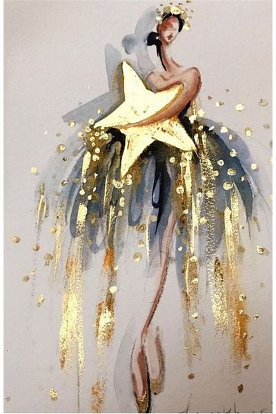 Marcel Kristal Tablo Girl Holding a Star Marcel Art Diamond Mosaic Painting 48x74cm