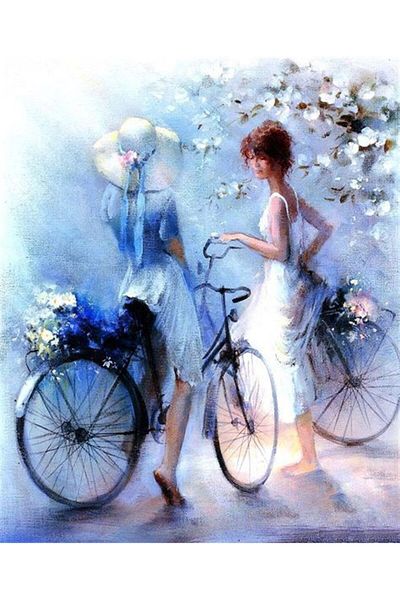 Marcel Kristal Tablo Bike Travel Marcel Art Diamond Mosaic Painting 41x51cm