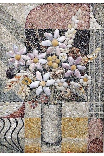 Marcel Kristal Tablo Stone Pattern And Flower Marcel Art Diamond Mosaic Painting 46x66cm