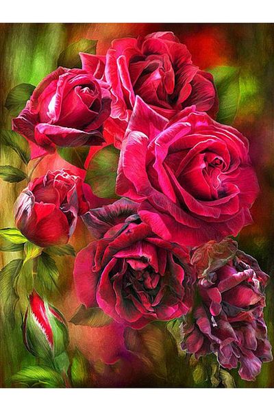 MARCEL SANAT Fresh Roses Diamond Mosaic Painting 43x58cm