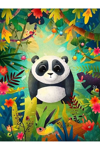 Marcel Kristal Tablo Panda Marcel Art Diamond Mosaic Painting 53x71cm