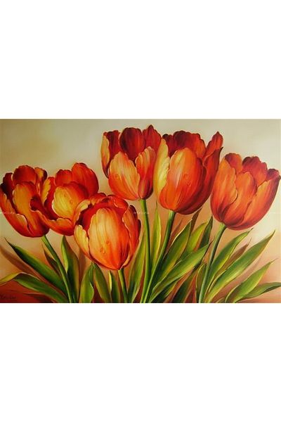 MARCEL SANAT Orange Tulips Diamond Mosaic Painting 77x50cm