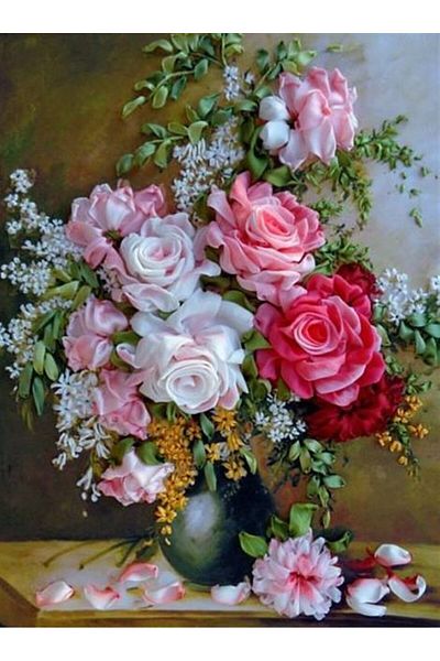 Marcel Kristal Tablo Mis Scented Roses Marcel Art Diamond Mosaic Painting 38x51cm