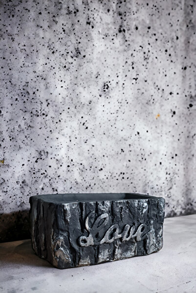 Binbirdemet Antrasit Gümüş Dekoratif Seramik Saksı