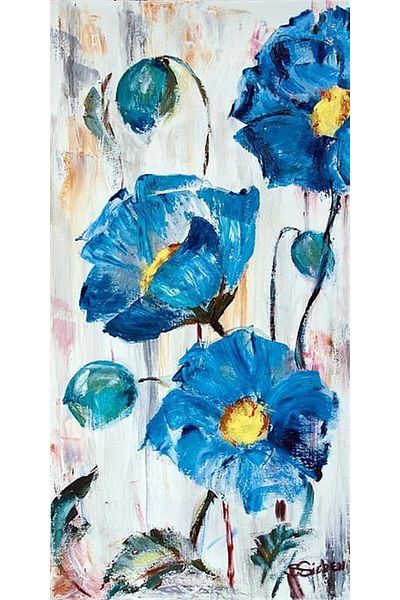 MARCEL SANAT Blue Flowers Diamond Mosaic Painting 30x61cm