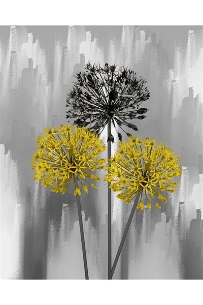 MARCEL SANAT Black Yellow Tingitana Flower Diamond Mosaic Painting 45x55cm