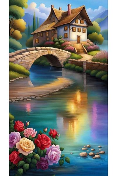 dialands LANDSCAPE AND ROSES-36X64CM-DM082
