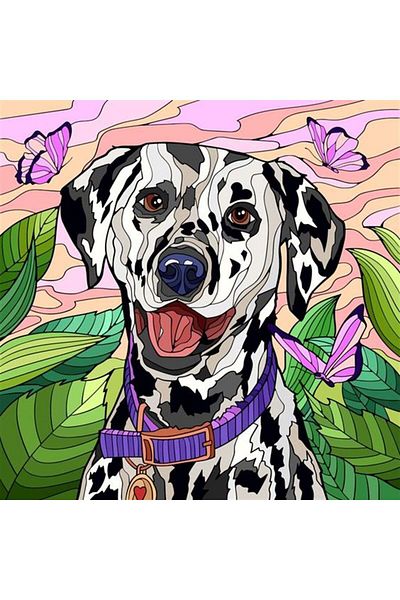 Marcel Kristal Tablo Cute Dalmatian Marcel Art Diamond Mosaic Painting 56x56cm
