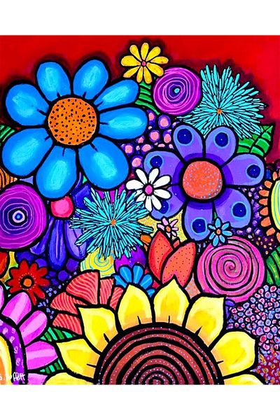 MARCEL SANAT Colorful Flowers Marcel Art Diamond Mosaic Painting 41x51 Cm