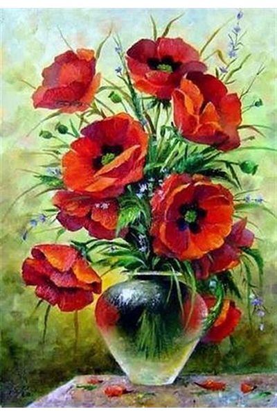 MARCEL SANAT Poppy Diamond Mosaic Painting 38x56cm