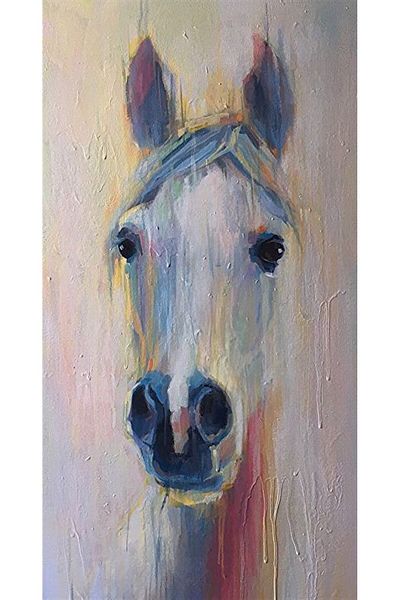 Marcel Kristal Tablo Ελαιογραφία Horse-marcel Art Diamond Μωσαϊκό Πίνακας 38x74cm
