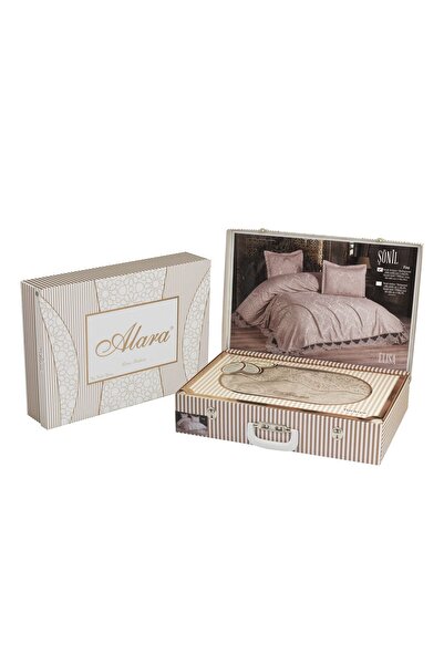 KC HOME TEXTILE Elisa Çift Kişilik Fransız Dantelli Şönil Yatak Örtüsü (260x260) (krem)