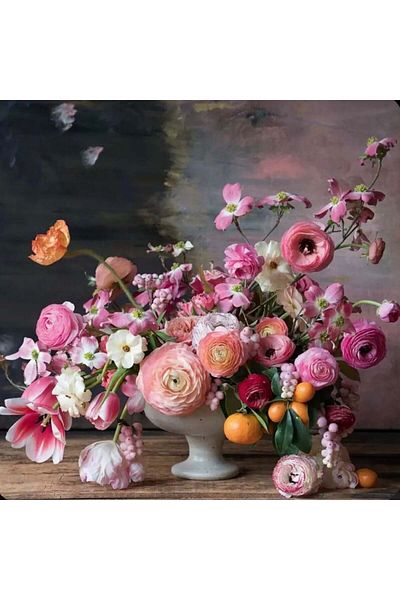 MARCEL SANAT Pink Flower Potporisi Marcel Art Diamond Mosaic Painting 51x51cm