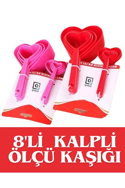 QNİAY 8 ملاعق قياس القلب والتوابل - طقم دقيق الشاي والقهوة والسكر