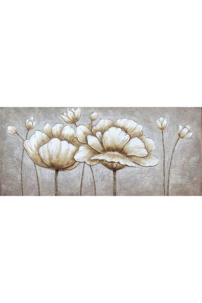 Marcel Kristal Tablo White Flower Diamond Mosaic Painting 95X42Cm