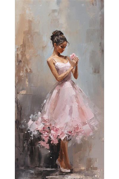 dialands WOMEN WITH PINK DRESS 30X60cm -DM0036