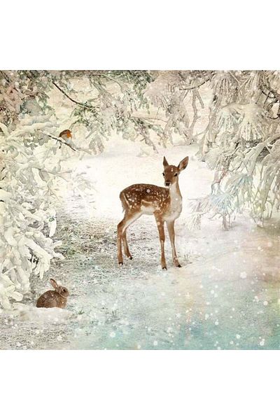 MARCEL SANAT Cute Littleties in the Snowy Forest Marcel Art Diamond Mosaic Painting 56x56cm